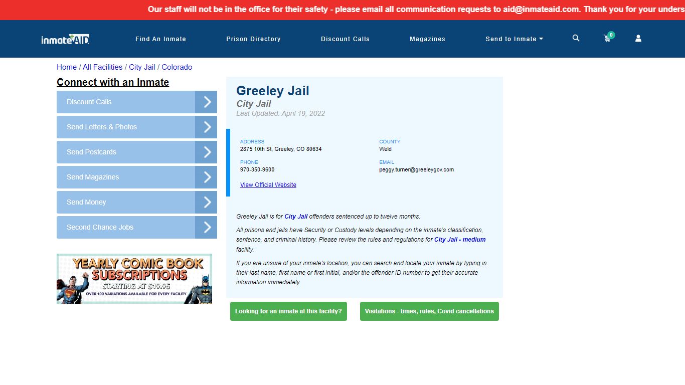 Greeley Jail | Inmate Locator