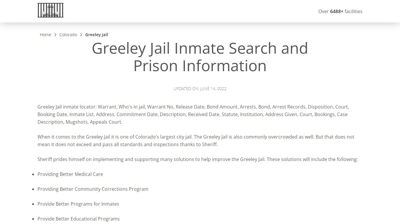 Greeley Jail Inmate Search, Visitation, Phone no ...